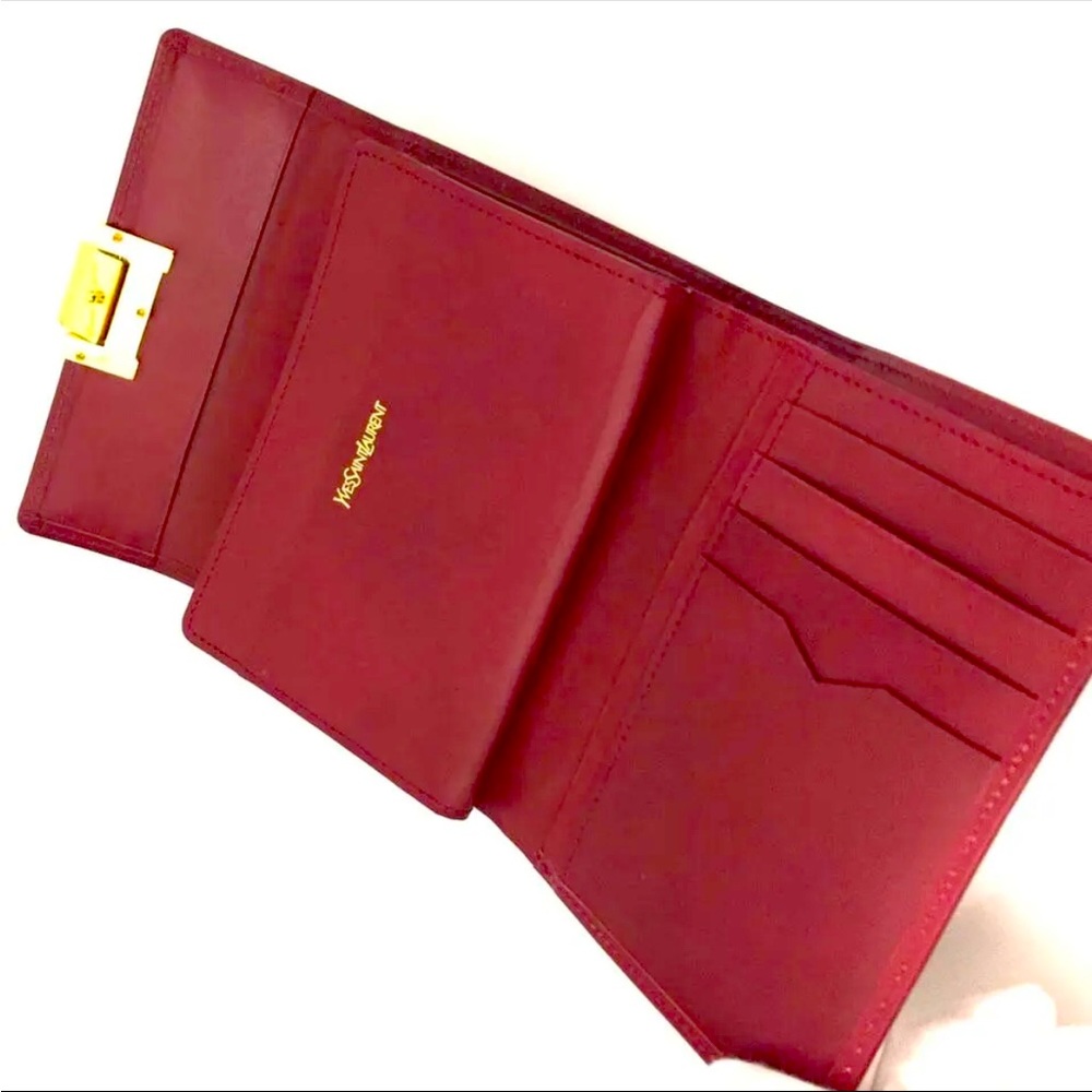 SOLD Red Yves Saint Laurent Trifold Wallet